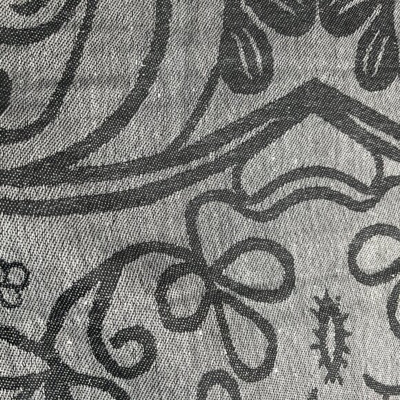 New Irish Cotton and Silk Scarf — Grey Abstract Pattern - Picture 7 of 8